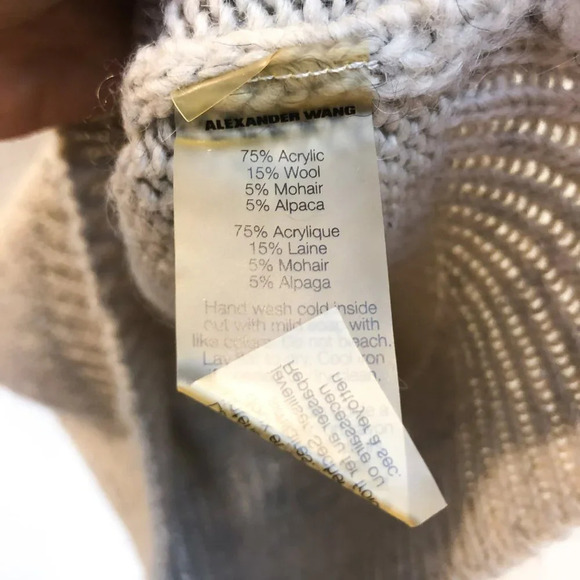 T by Alexander Wang Tan Acrylic Wool Knit Sleeveless Sweater Midi Dress Medium - Picture 6 of 7